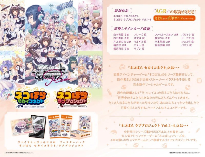 画像1: ヴァイスシュヴァルツロゼ ブースターパック　「ネコぱら セカイコネクト/ラブプロジェクト」 BOX (1)