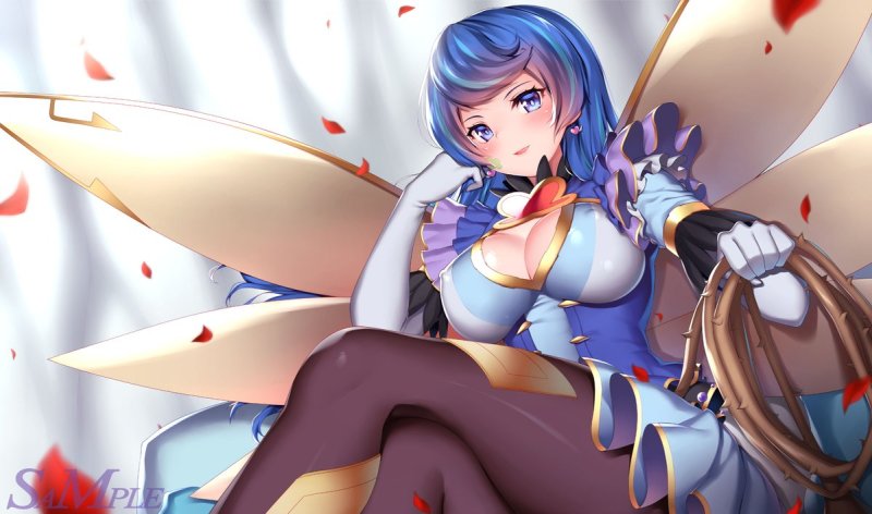 画像1: アザレアの花園/デュエロイド　プレイマット　遊戯王　ブルーエンジェル 枠無し (1)