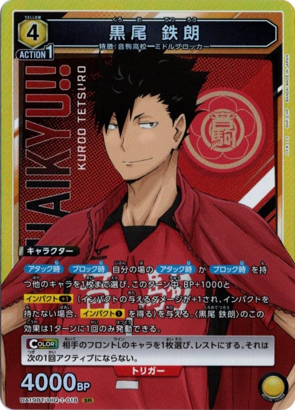 画像1: UA19BT/HIQ-1-018 SR 黒尾 鉄朗 (1)