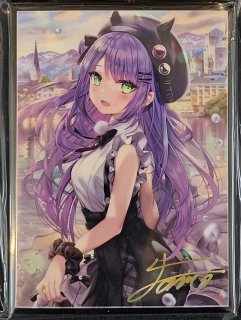 ミッドナイトブルー　スリーブ　プレイマット　ホロライブ　チェキ風　大神ミオ 新品正規品】大神ミオ プレイマット＆スリーブ とうち hololive
